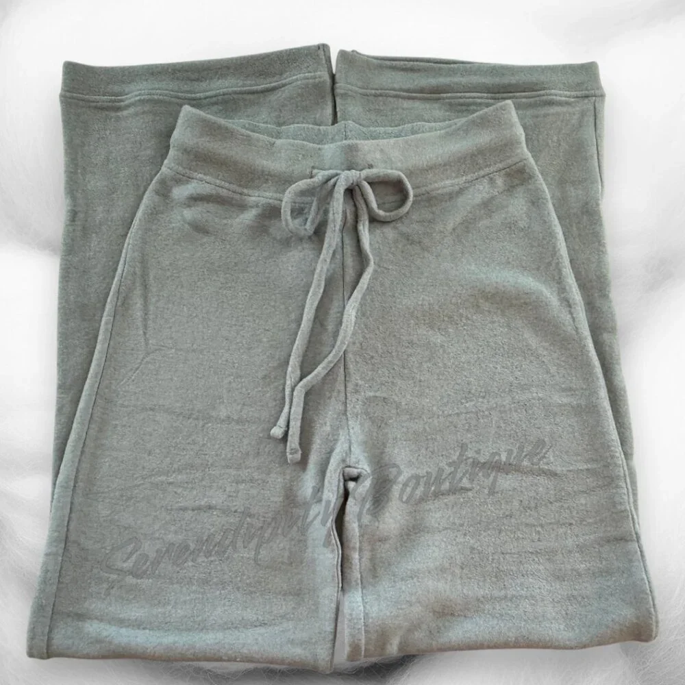 Zenana Fuzzy Soft Fleece High Rise Wide Flare Leg Lightweight Cozy Lounge Pants - Picture 5 of 11